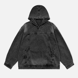 Vente en gros Sweat à capuche pour homme, design personnalisé, effet vieilli, strass, délavé à l'acide, coupe oversize, streetwear, fermeture éclair intégrale, hiver, 100% coton, ODM - Product Image 5