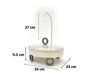 Elegant Metal Casserole Chafing Dish with <b>Lid</b> <b>Holder</b> and Wooden Knobs Modern Ramadan Design <b>for</b> Home Party Buffet Events Usage - Product Image 6