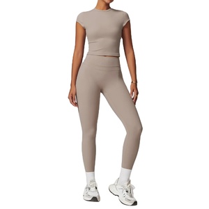 ชุดออกกำลังกายผู้หญิง 2 ชิ้น ชุดโยคะ ชุดกีฬา ชุดฟิตเนส ชุดวอร์ม เสื้อชั้นในกีฬา กางเกงเลกกิ้งออกกำลังกาย - Product Image 2