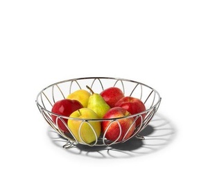 Designer Metal Fruit <b>Basket</b> For Kitchen And Dining <b>Table</b> With Decorative Wire Structure And Premium Black Finish - Product Image 2