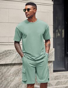 Ensemble de shorts d'été pour hommes, taille plus, broderie thermique, logo personnalisé imprimé, haute qualité, respirant, séchage rapide - Product Image 2