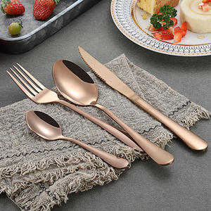 Juego de Cubiertos de Cobre Bronce Rústico de Diseño Vintage, Cubertería de Acero Inoxidable con Acabado Stonewashed, Utensilios Metálicos para Comer, Venta al por Mayor en India - Product Image 1