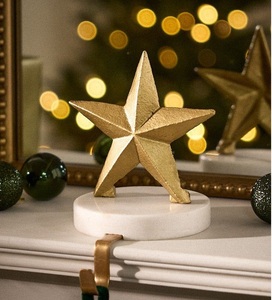 Modern <b>Christmas</b> <b>Stocking</b> Holder Metal Clip Copper Irregular Shape Reusable Personalized Mantel Hook - Product Image 3