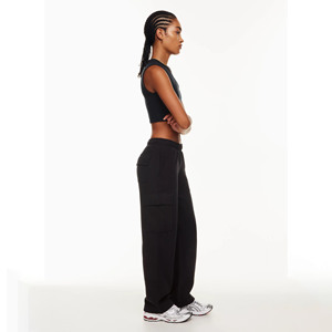 Pantalon cargo en coton pour femme, taille haute, coupe régulière, respirant, coupe-vent, confortable, élégant, streetwear, hiver, tie-dye - Product Image 3