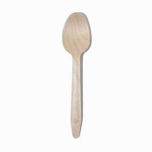 Cuillère en bois de bouleau compostable de qualité supérieure, jetable, de qualité alimentaire, écologique, 155 mm, pour la crème glacée, le yaourt, les desserts, la restauration - Product Image 1