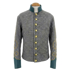 Unisex White 100% Polyester Summer <b>Men's</b> Napoleonic Hussar <b>Jacket</b> 18th Century Vintage Tunic Pelisse Inspired - Product Image 1