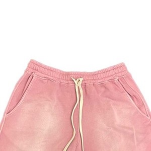 Shorts en coton doux délavé à l'acide pour homme, avec cordon de serrage, coupe décontractée, style streetwear, mode estivale, coupe ample, design unisexe - Product Image 5