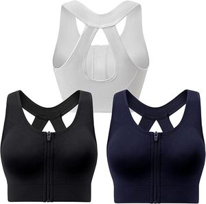 Sujetador Deportivo de Alta Calidad para Mujer, Diseño Racerback con Cierre Frontal, Acolchado, Sin Varillas, a Prueba de Impactos, para Correr y Hacer Ejercicio - Product Image 3