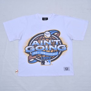 T-shirt blanc à manches courtes pour homme avec imprimé globe baseball 1999, style streetwear, coupe classique, délavage acide, col rond, style décontracté - Product Image 5