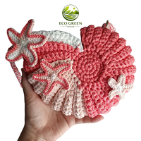 Bolso de Ganchillo con Diseño de Conchas Marinas para el Verano, Bolso de Playa Hecho a Mano, Bolso de Hombro Tejido Costero, Ecológico, para Mujer, con Logotipo Personalizado, Venta al Por Mayor
