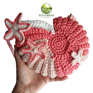 Bolso de Ganchillo con Diseño de Conchas Marinas para el Verano, Bolso de Playa Hecho a Mano, Bolso de Hombro Tejido Costero, Ecológico, para Mujer, con Logotipo Personalizado, Venta al Por Mayor - Product Image 6