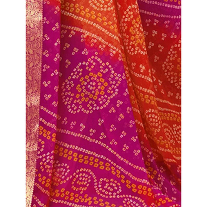 Sari de Georgette para Mujer con Textura Suave, Bordes Elegantes y Bordados Sofisticados para Fiestas, Bodas y Ocasiones Especiales - Product Image 2