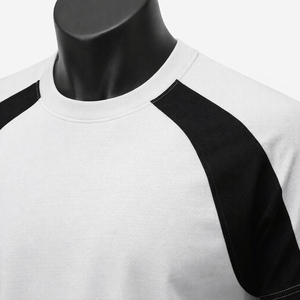 Men’s Contrast Panel Raglan T Shirt Custom Blank <b>White</b> Black Sports <b>Tee</b> Breathable Polyester Gym Training T Shirt for Men - Product Image 6
