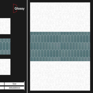 Azulejos de Pared de Cerámica Brillante de Primera Calidad, 12x24 Pulgadas, Diseño de Pared Interior para Baño y Cocina con Acabado Liso y Reflectante - Product Image 1