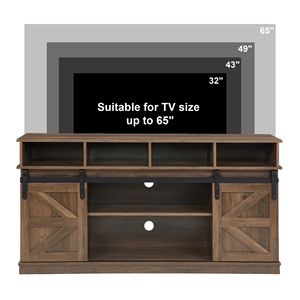 Mobile TV in Legno Stile Moderno Farmhouse con Ante Scorrevoli, Mobile Contenitore Regolabile per Soggiorno Stile Sh - Product Image 5