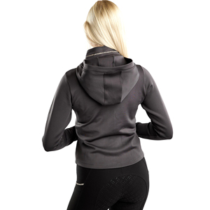 Chaqueta de equitación para mujer, corte ajustado, con cremallera, capucha, elástica, transpirable, para deportes al aire libre - Product Image 4