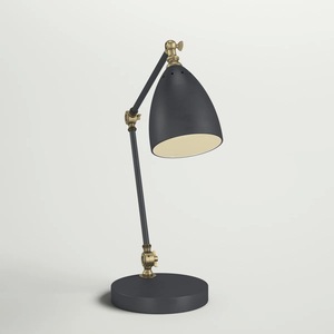 Lámpara de Mesa Moderna de Lujo en Latón con Pantalla de Tela, Elegante Iluminación Decorativa para Dormitorio y Sala de Estar - Product Image 1