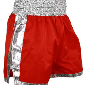 Shorts MMA unisexe orange, imprimé par sublimation, motif floral bleu géométrique, séchage rapide, polyester/coton, coupe ample, arts martiaux mixtes - Product Image 3