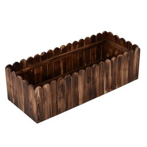 Fioriera da Giardino Grande a Più Livelli 100x40x30 cm con Bordo Ondulato in Legno, Vaso Rialzato per Fiori con Design a Bordo Ondulato in Legno - Product Image 4