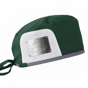 หมวกผ่าตัดแบบปรับได้สำหรับบุรุษและสตรี หมวกแพทย์ พยาบาล เชฟ หมวกทำงาน ป้องกันฝุ่น พร้อมสายรัดซับเหงื่อ หมวกทรงบัฟฟ์ - Product Image 4