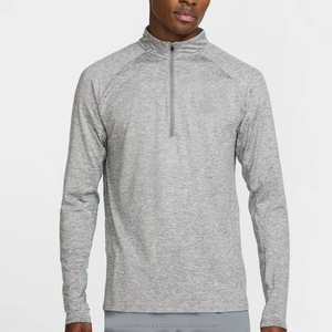 Jersey ligero con cremallera de un cuarto para hombre con logotipo personalizado, camiseta para correr con 14 cremalleras, ropa deportiva suave elástica de 4 vías para gimnasio, camisetas - Product Image 1