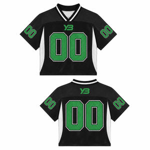 Camiseta de Fútbol Americano Personalizada al por Mayor, 100% Poliéster, Malla Transpirable, Secado Rápido, Antibacteriana, Unisex, Corte Holgado, para Fanáticos - Product Image 2