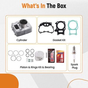 For Honda Recon TRX250 Sportrax TRX250EX 1997-2023 Top End Kit with Cylinder Piston Essential Piston & Parts - Product Image 2