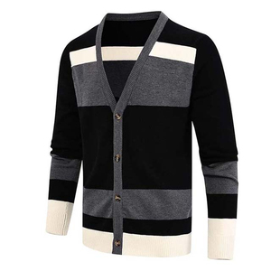 Cárdigan Clásico con Cuello en V, Ligero, Tejido, con Botones, Informal, para Hombre y Mujer, Servicio OEM - Product Image 1