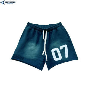 Shorts mi-longs en molleton de coton personnalisés pour hommes, couleur unie, séchage rapide, respirants, écologiques, avec cordon de serrage, broderie, décontractés, marque privée - Product Image 5