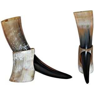Buffalo Viking Drinking Horn With Horn Stand Buffalo Horn for Party Use Beer Drinking Horn Low Price - Product Image 1