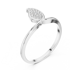Anillos de oro macizo de 14k para mujer con diseño de hoja de Aries Jewel, minimalistas, con diamantes de corte redondo, para compromiso, aniversario, boda. - Product Image 3