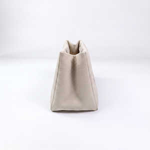 Rootsman Custom White Premium PU Leather Large Fashion <b>Makeup</b> Bag Open Hanging Water Resistant Lightweight Travel Custom Logo - Product Image 3