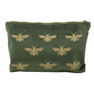 Sac à main personnalisable en toile avec fermeture éclair et broderie fantastique dorée Style décontracté avec doublure Veet et logo personnalisé-Taille personnalisable - Product Image 1