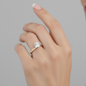 แหวนหมั้นทองคำขาว 14K ชุบทองคำชมพูแบบโซลิแทร์ |   สำหรับแหวนขอแต่งงานแบบคลาสสิกที่ได้รับการรับรองว่าให้ความสบายอย่างหรูหรา - Product Image 6