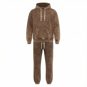 Survêtement d'hiver pour homme en coton 100% de haute qualité, effet délavé, disponible dans toutes les tailles, vêtements de sport imprimés à bas prix. - Product Image 1