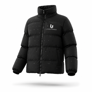 Custom Men's Black Puffer Jacket Winter Quilted Bubble Coat Lightweight Warm Zip Up Down Alternative Jacket OEM ODM Manufacturer - Product Image 1