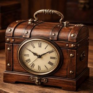 Reloj de Escritorio Decorativo de Madera Estilo Antiguo Personalizado con Números Romanos - Product Image 1