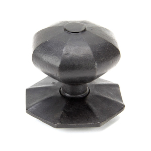 Poignée de porte hexagonale rustique en fonte noire artisanale, poignée de porte à mortaise vintage antique noire octogonale robuste - Product Image 4