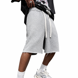 Custom Sun Faded Baggy <b>Sweat</b> <b>Shorts</b> <b>Men</b> Heavyweight Cotton Wide Leg Fleece Jorts Gary Streetwear <b>Shorts</b> OEM - Product Image 4
