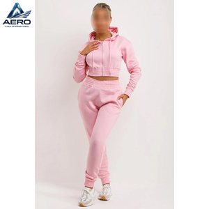 Top Trendy Product Best Quality Casual 2 Piece Outfits Track <b>Set</b>, In Light Pink Color Women Wear Crop Tops And Pants <b>Sets</b> - Product Image 6