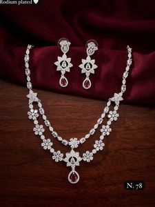 Parure de mariée en laiton plaqué or pour femme : collier ras-du-cou, boucles d'oreilles pendantes, tikka, zircon ethnique, tendance, haute qualité, dernier design - Product Image 4