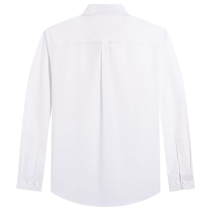 Chemise habillée décontractée pour homme en coton premium blanc, coupe classique, respirante, manches longues, vente en gros - Product Image 2