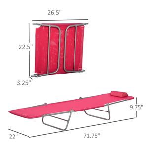 Sedia a Sdraio Pieghevole Rosa con Seduta in Rete Traspirante e Poggiatesta per Piscina, Spiaggia o Giardino - Product Image 6