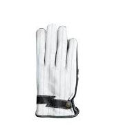 Gants de sécurité en cuir noir et blanc, usage général, poignet réglable, texture lisse - Product Image 4