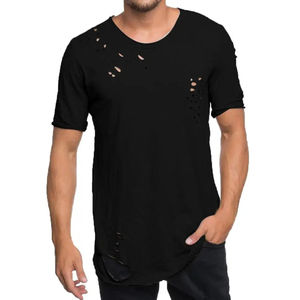 Camisetas Modernas Holgadas con Efecto Desgastado para Hombre, 100% Algodón, Ligeras, con Impresión de Logotipo Personalizado, Ropa Urbana, Servicio OEM - Product Image 3