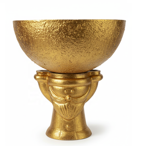 Frutero de Pedestal Personalizado de Aluminio Vintage en Color Dorado Antiguo con Diseño Ecológico para Decoración del Hogar, Oficina, Fiestas y Bodas - Product Image 5