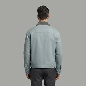 OEM Custom Made 100% Cotton 14 OZ Denim Fabric Vintage wash with laser print Custom Embroidery Logo Denim <b>Jacket</b> For Men - Product Image 2