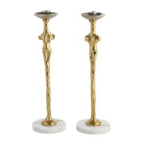 Stylish Human Figurine Pillar <b>Candle</b> Holder <b>Gifts</b> <b>Sets</b> Home Interior Decoration Gold Sculpture Luxury <b>Candle</b> Stand Candlestick - Product Image 1