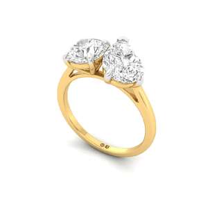 Anillo de Diamante Cultivado en Laboratorio con Corte Pera, Lujoso y Majestuoso, en Plata de Ley 925 con Acabado en Oro de 10K para Mujer, para Boda/Aniversario - Product Image 1