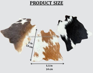 Juego de posavasos de piel de vaca rústica, posavasos de cuero genuino para ocultar el pelo occidental, regalos de decoración del hogar occidental para bebidas, novedad - Product Image 2